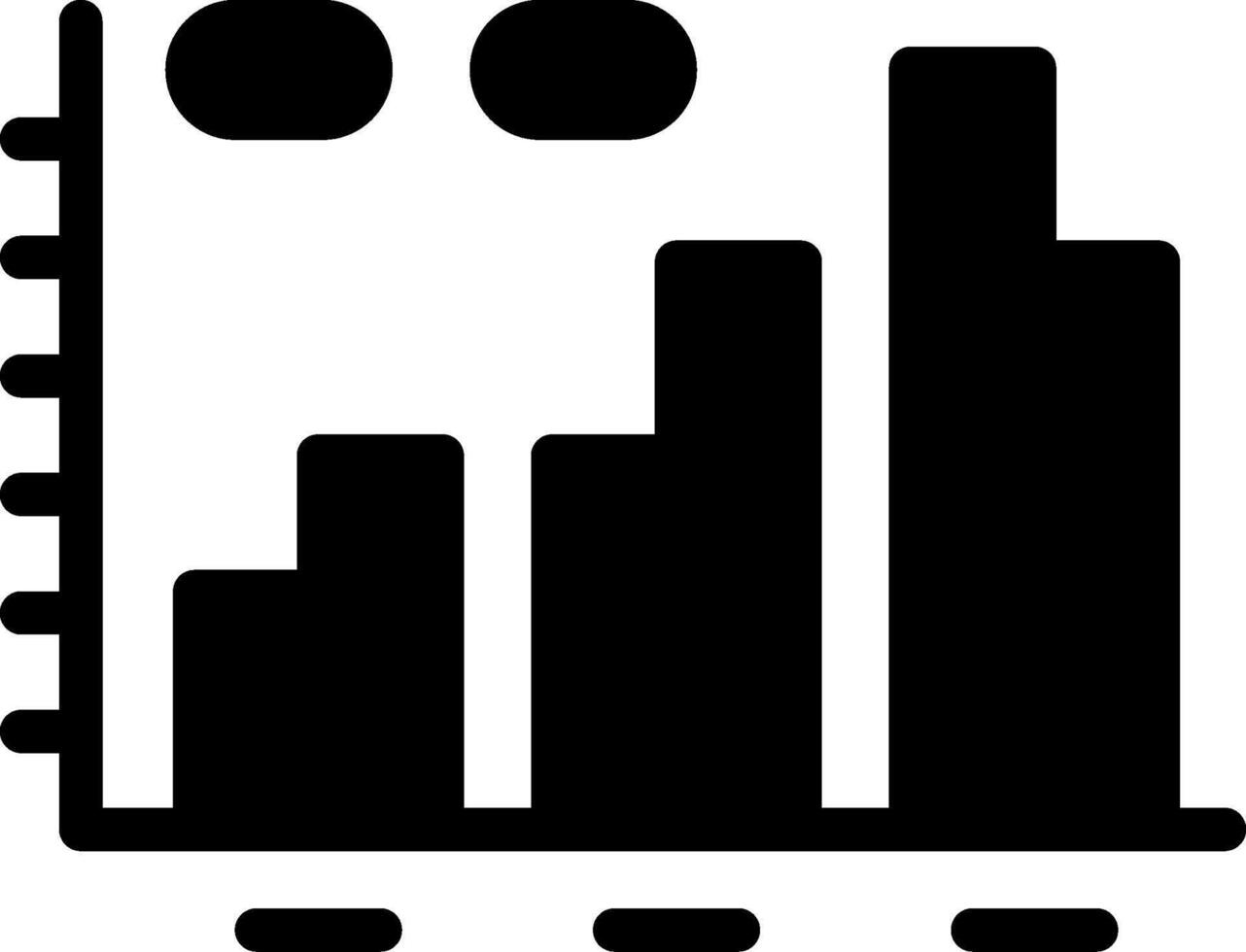 Statistics of Graph Solid Black Icon vector