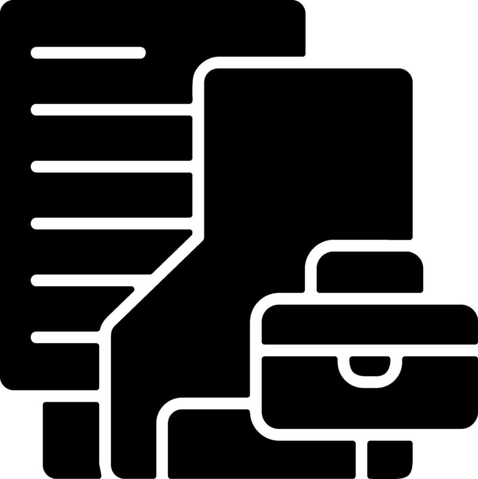 Work Folder Solid Black Icon vector