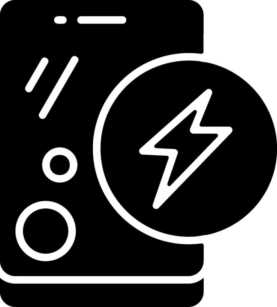 Charging Solid Black Icon vector