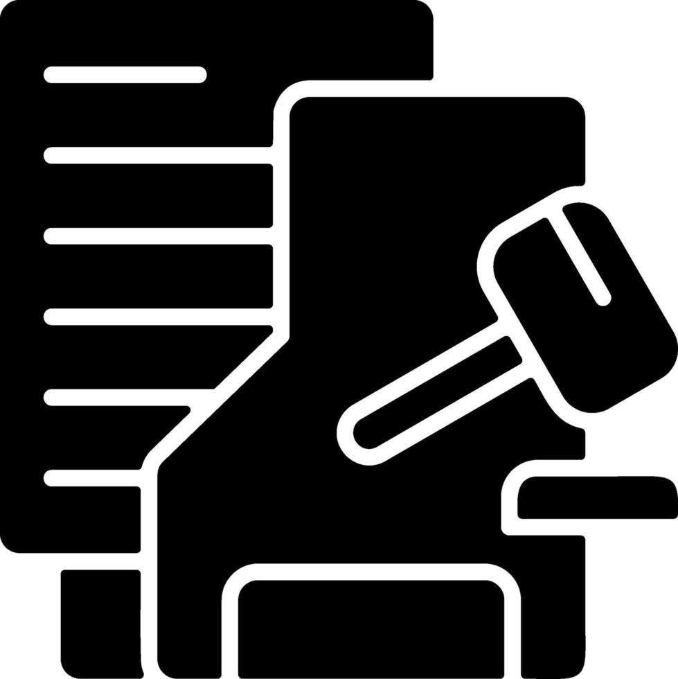 Legal Folder Solid Black Icon vector