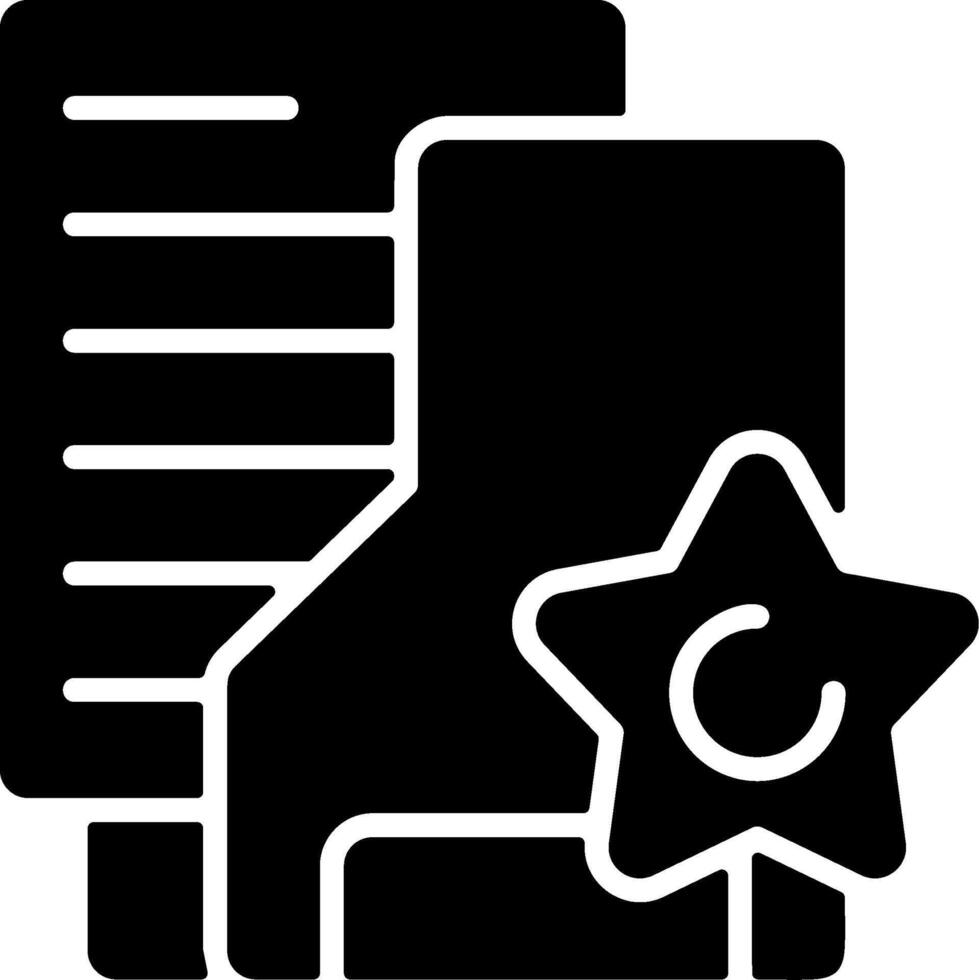 Favorite Folder Solid Black Icon vector