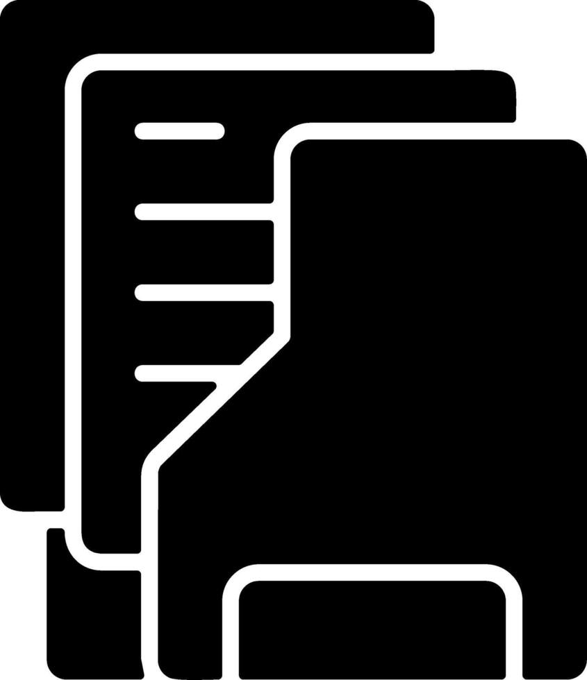 Archive Folder Solid Black Icon vector