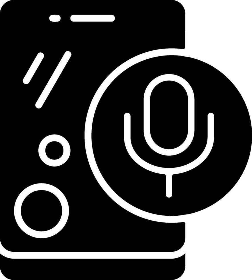 Recorder Solid Black Icon vector