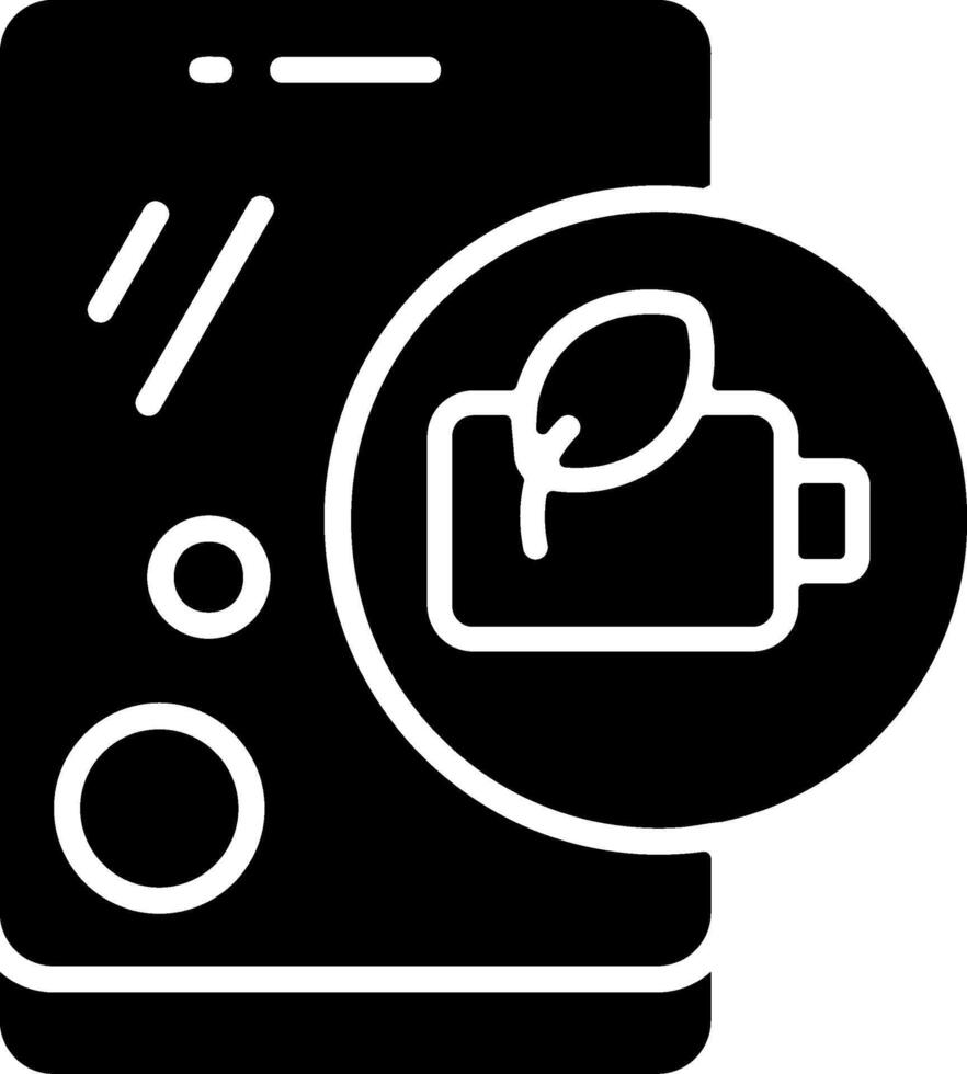 Battery Saver Solid Black Icon vector