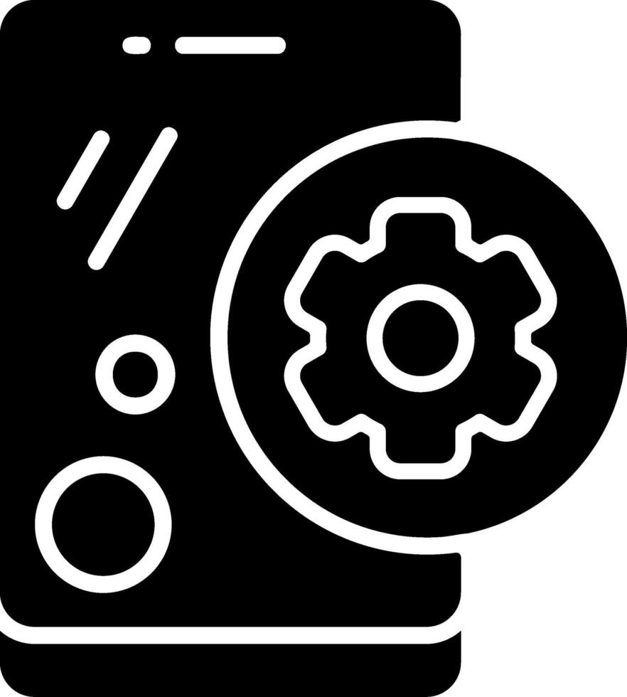 Setting Solid Black Icon vector