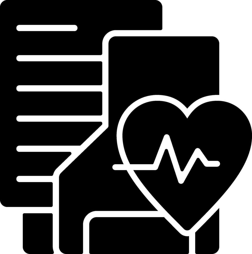 Medical Folder Solid Black Icon vector