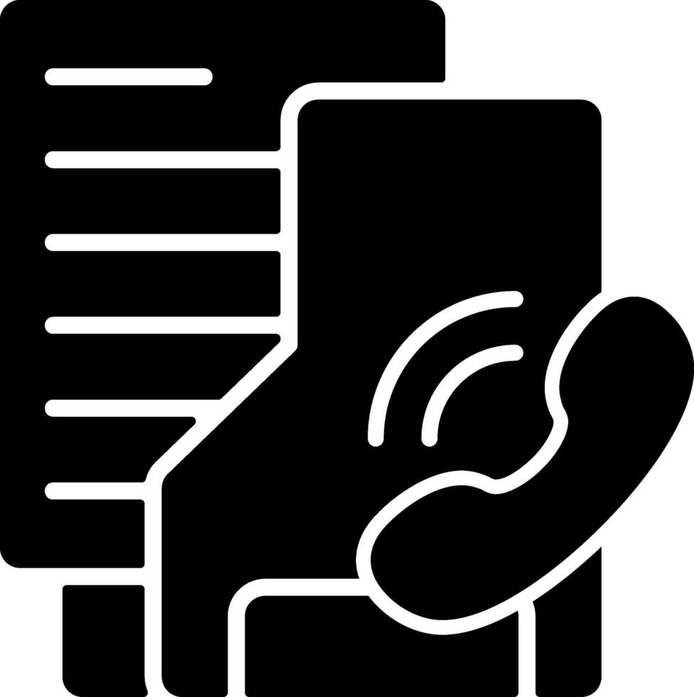 Contracts Folder Solid Black Icon vector