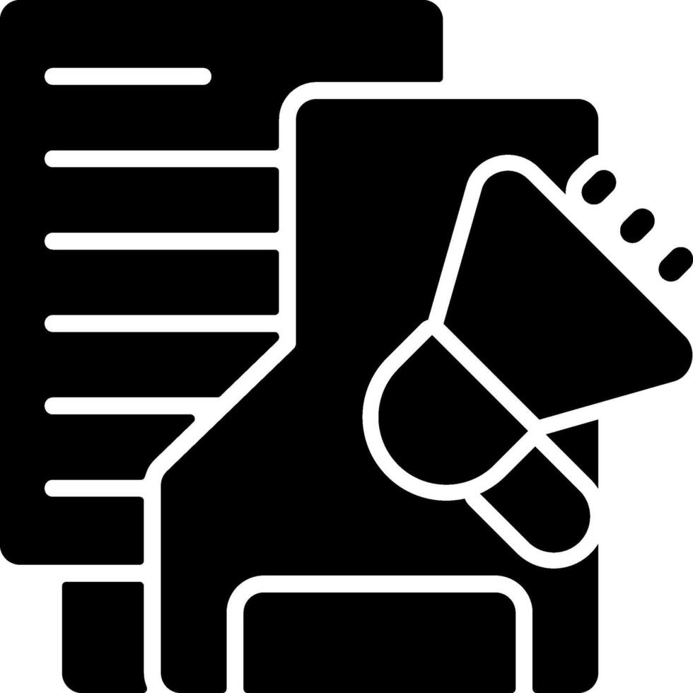 Marketing Folder Solid Black Icon vector