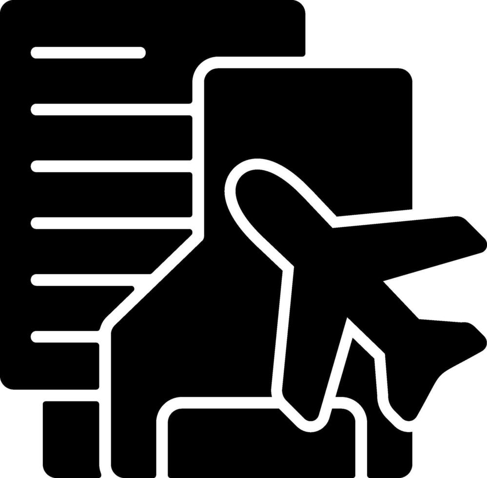 Travel Folder Solid Black Icon vector