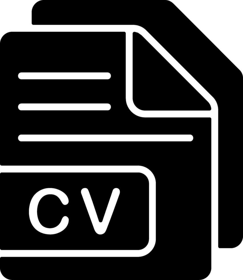Curriculum Vitae or resume file Solid Black Icon vector