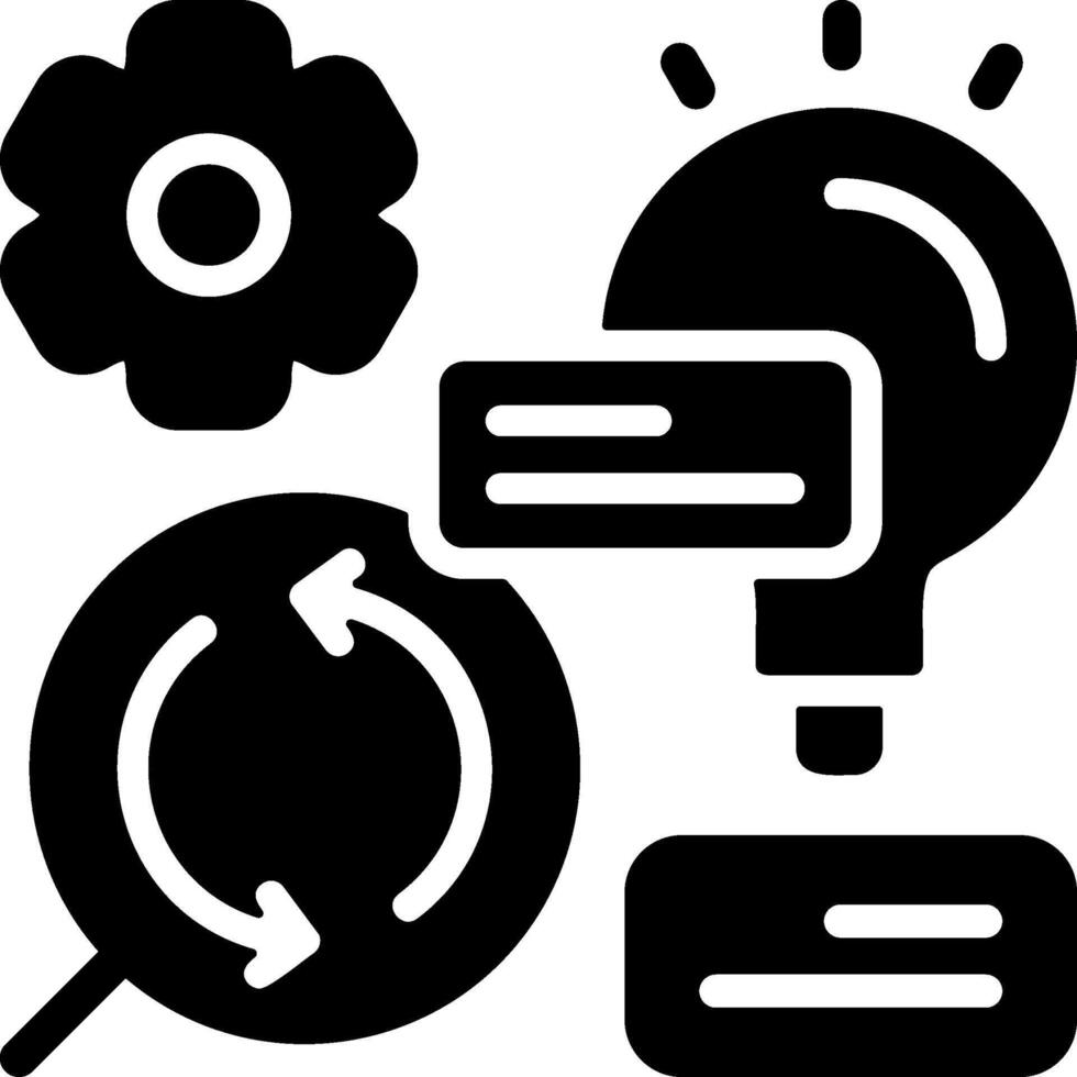 Lean Management Solid Black Icon vector