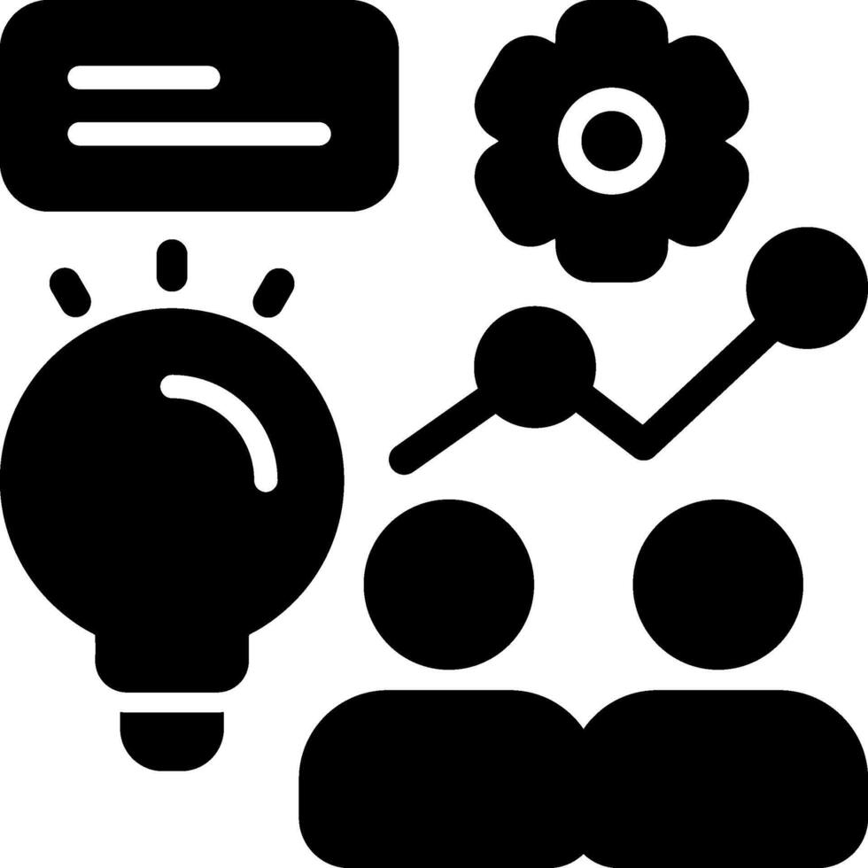 Business Process Solid Black Icon vector