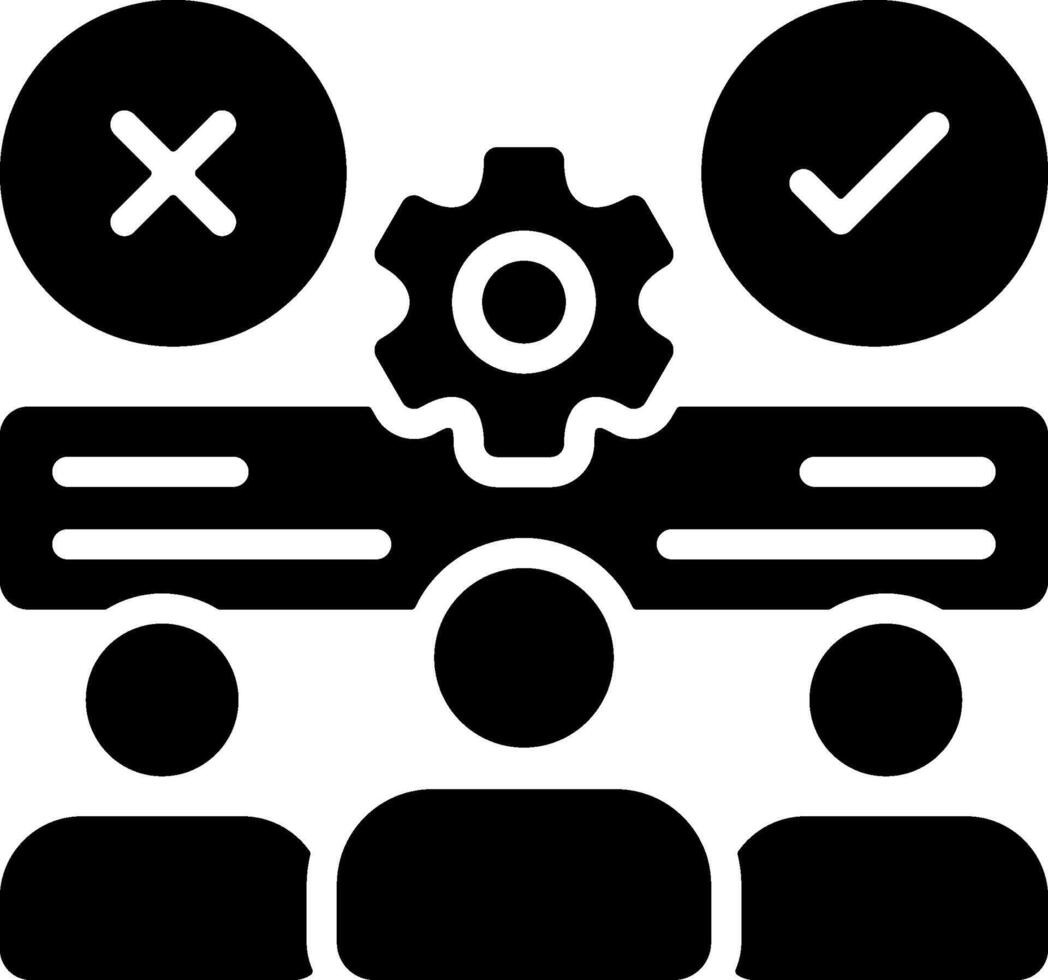 Decision Making Solid Black Icon vector