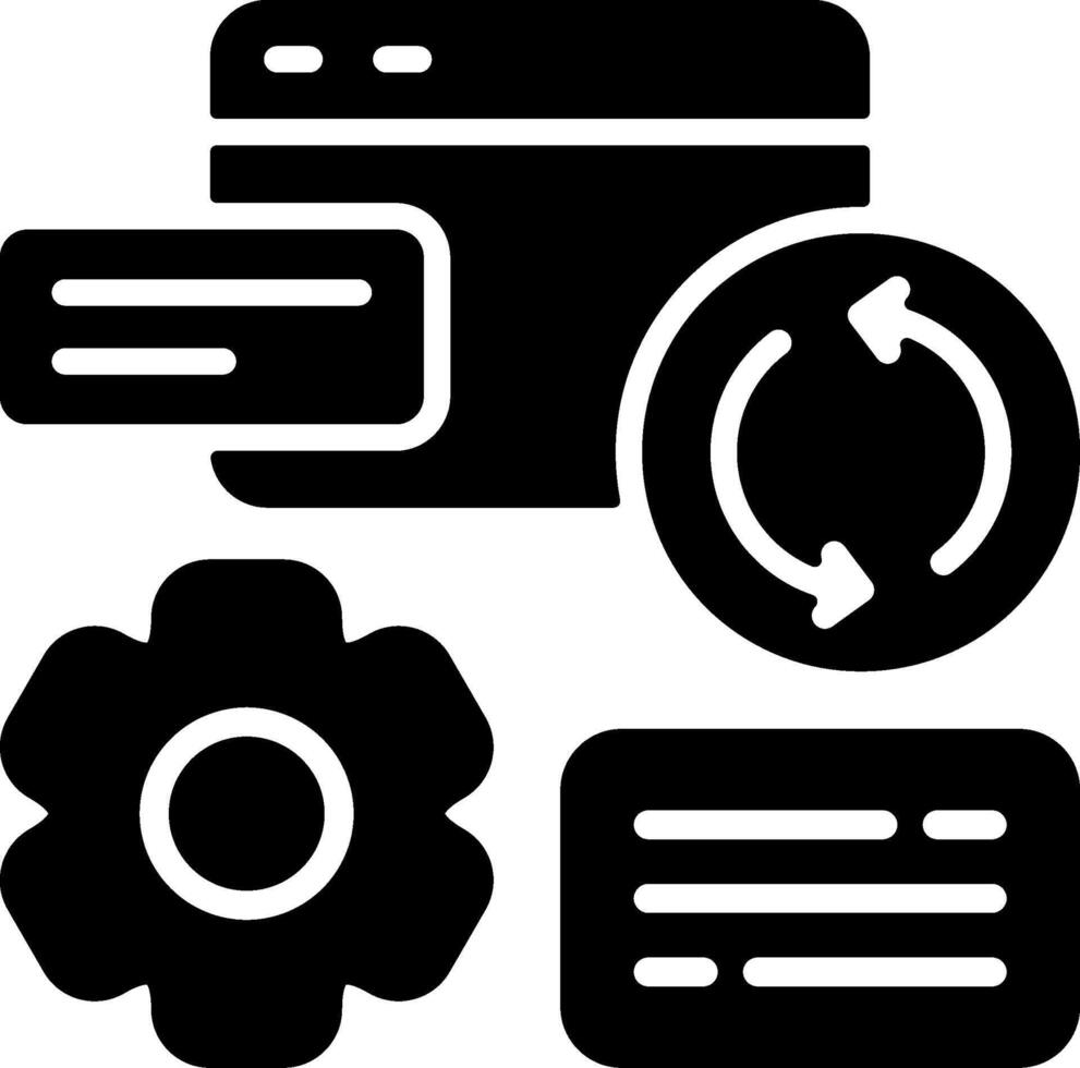 Automation Solid Black Icon vector