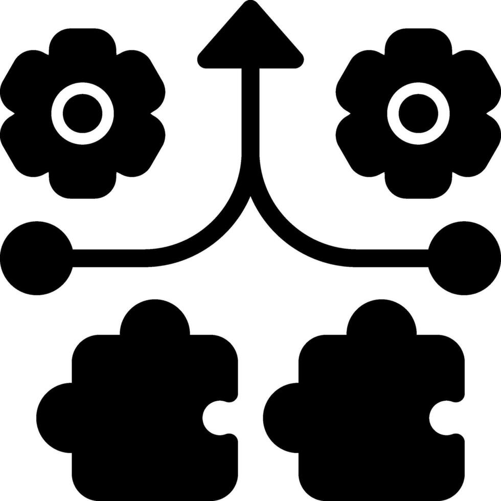 Mergers and Acquisitions Solid Black Icon vector