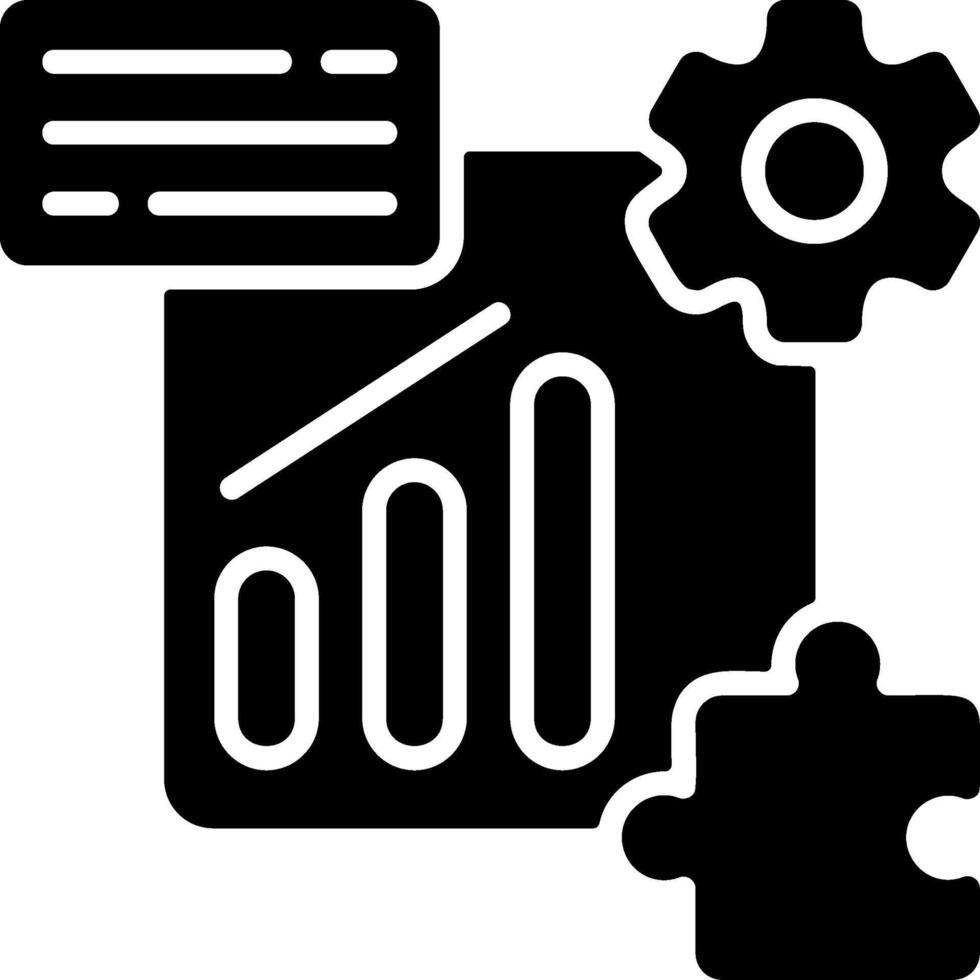 Strategy Reports Solid Black Icon vector