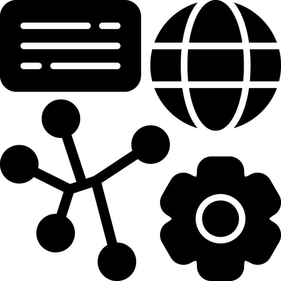Digital Transformation Solid Black Icon vector