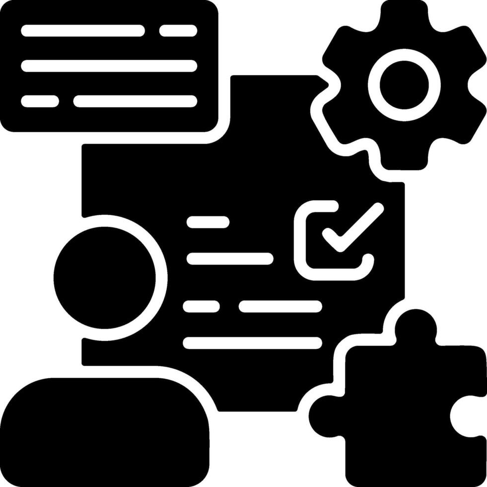 Human Resources Strategy Solid Black Icon vector