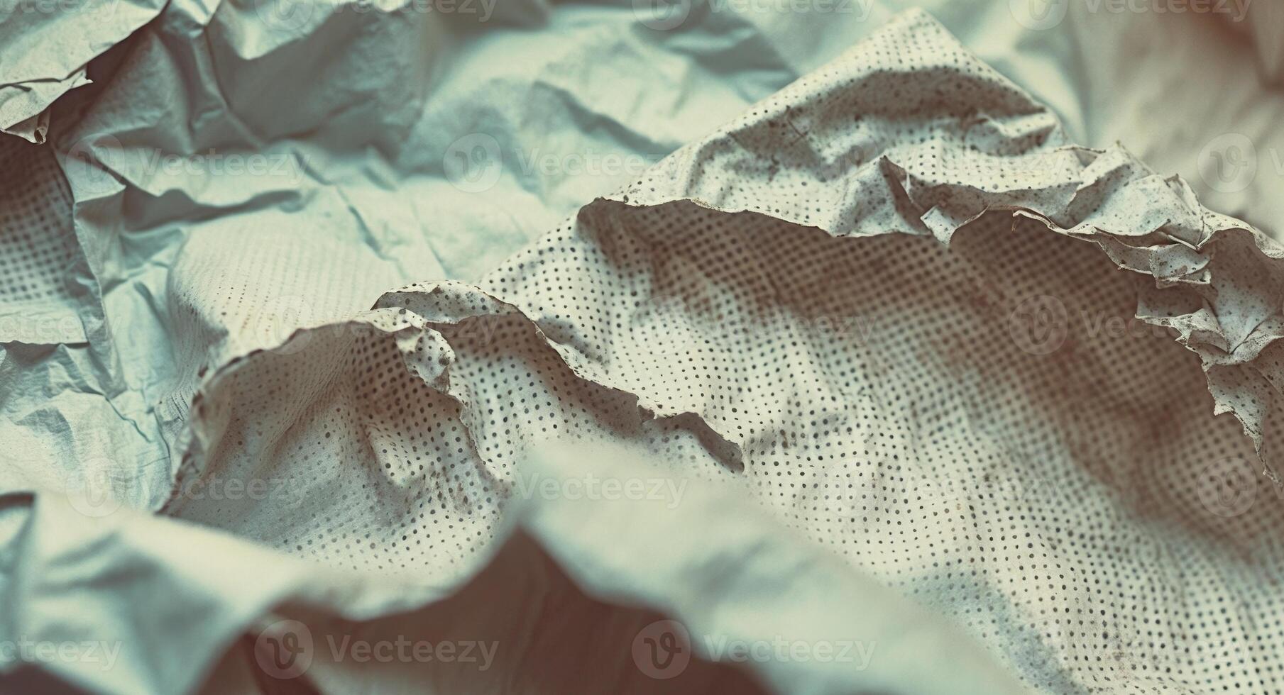Crumpled and Torn Perforated Material A Texture Study with Shadows and Light. photo