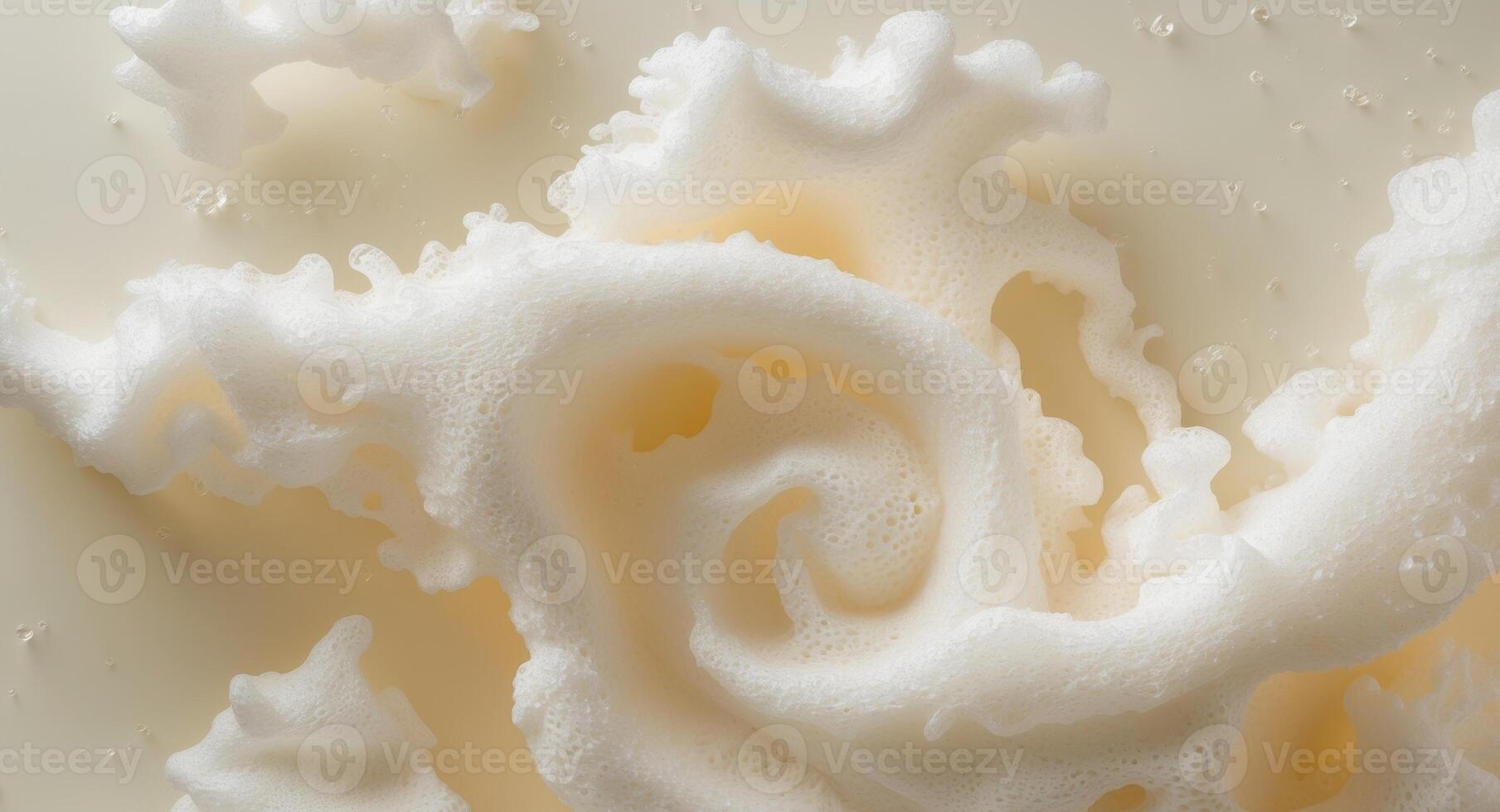 A close up of a white liquid with bubbles photo