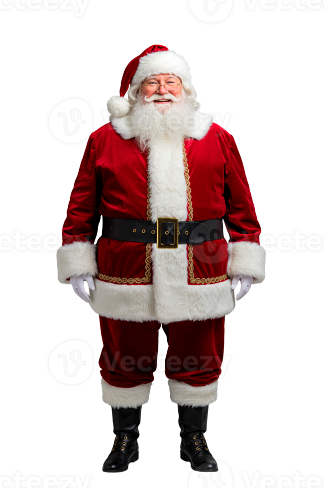 Santa Claus in classic red Christmas suit png
