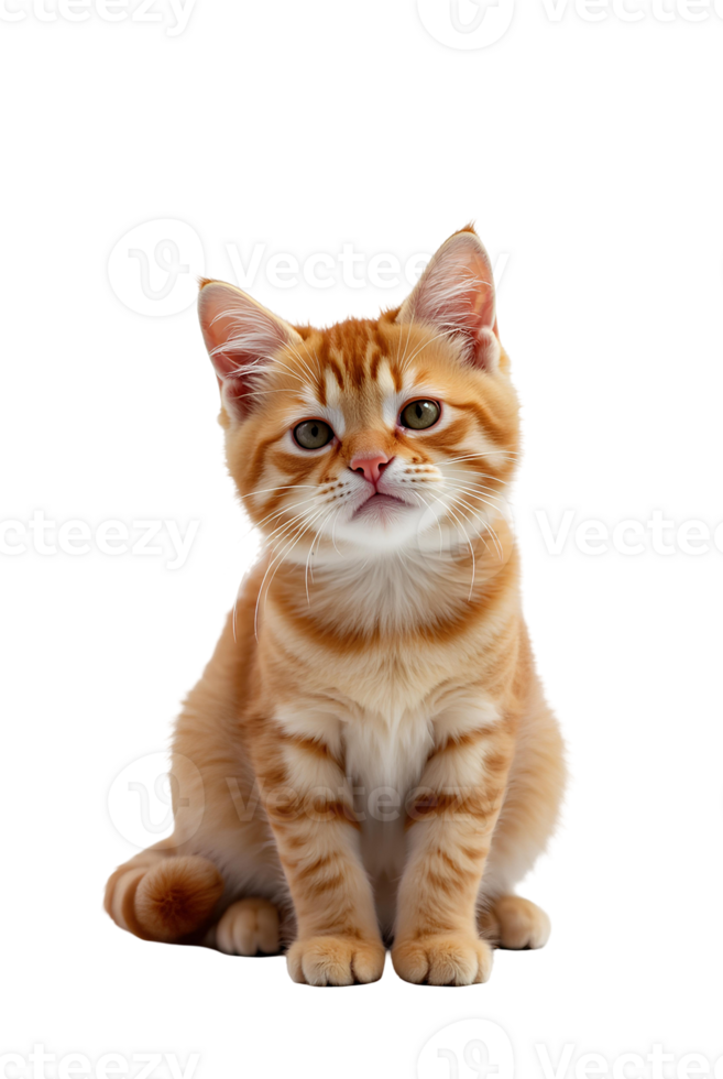 Sad Cat - American Shorthair Feline with Blue Eyes and Angry Expression Isolated on Transparent Background png