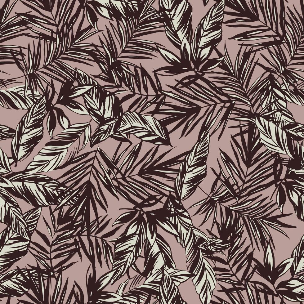 leaves of palm tree pattern background vector