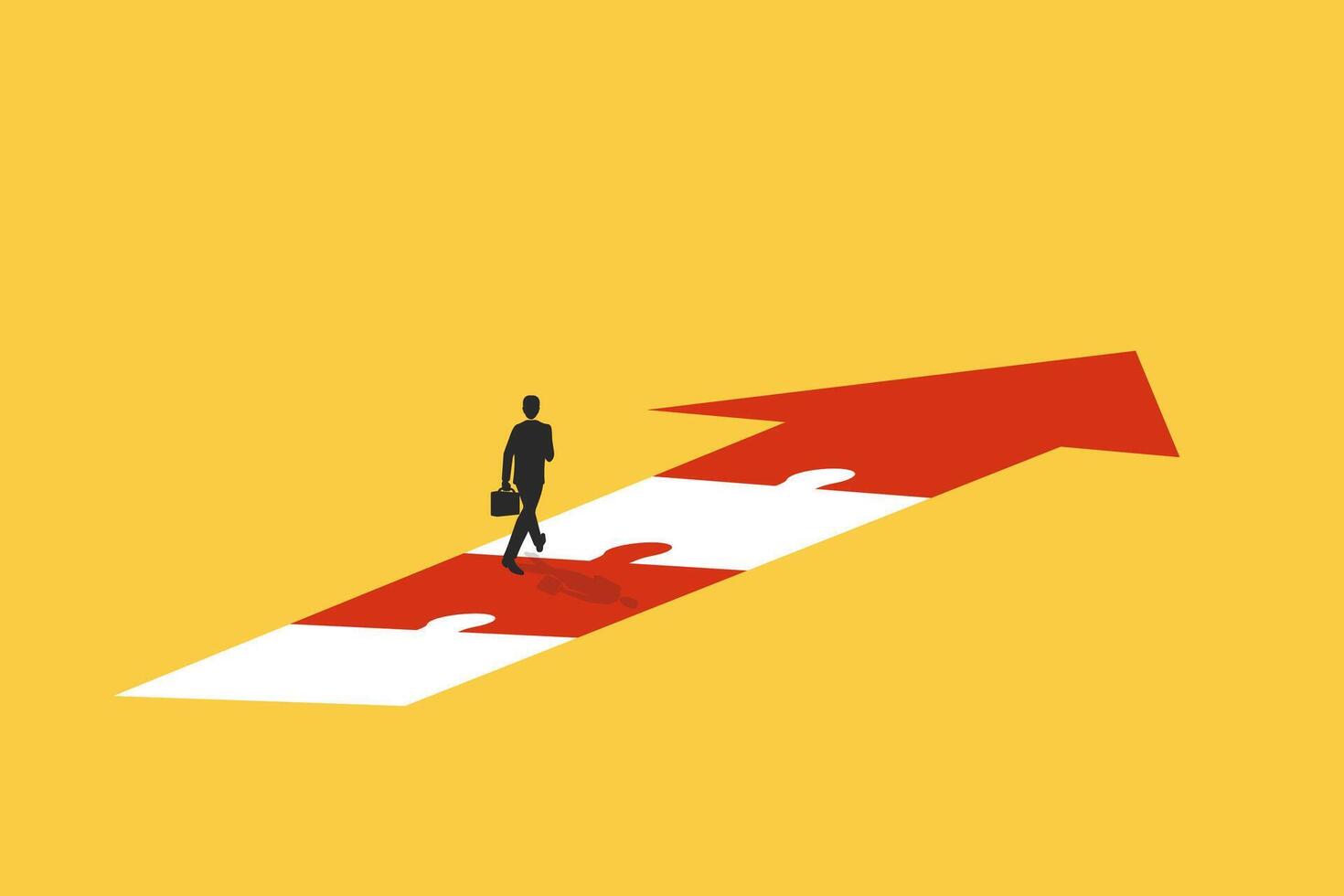 Businessman follow a path for business opportunities. visionary leadership different business routes. Symbol of ambition vector
