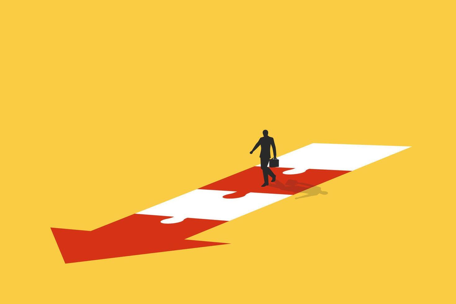 Businessman follow a path for business opportunities. visionary leadership different business routes. Symbol of ambition, motivation. vector