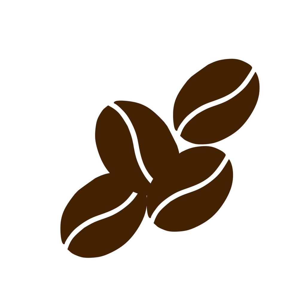 illustration of Coffee Beans on white background.Caffeine Logo Symbol. vector
