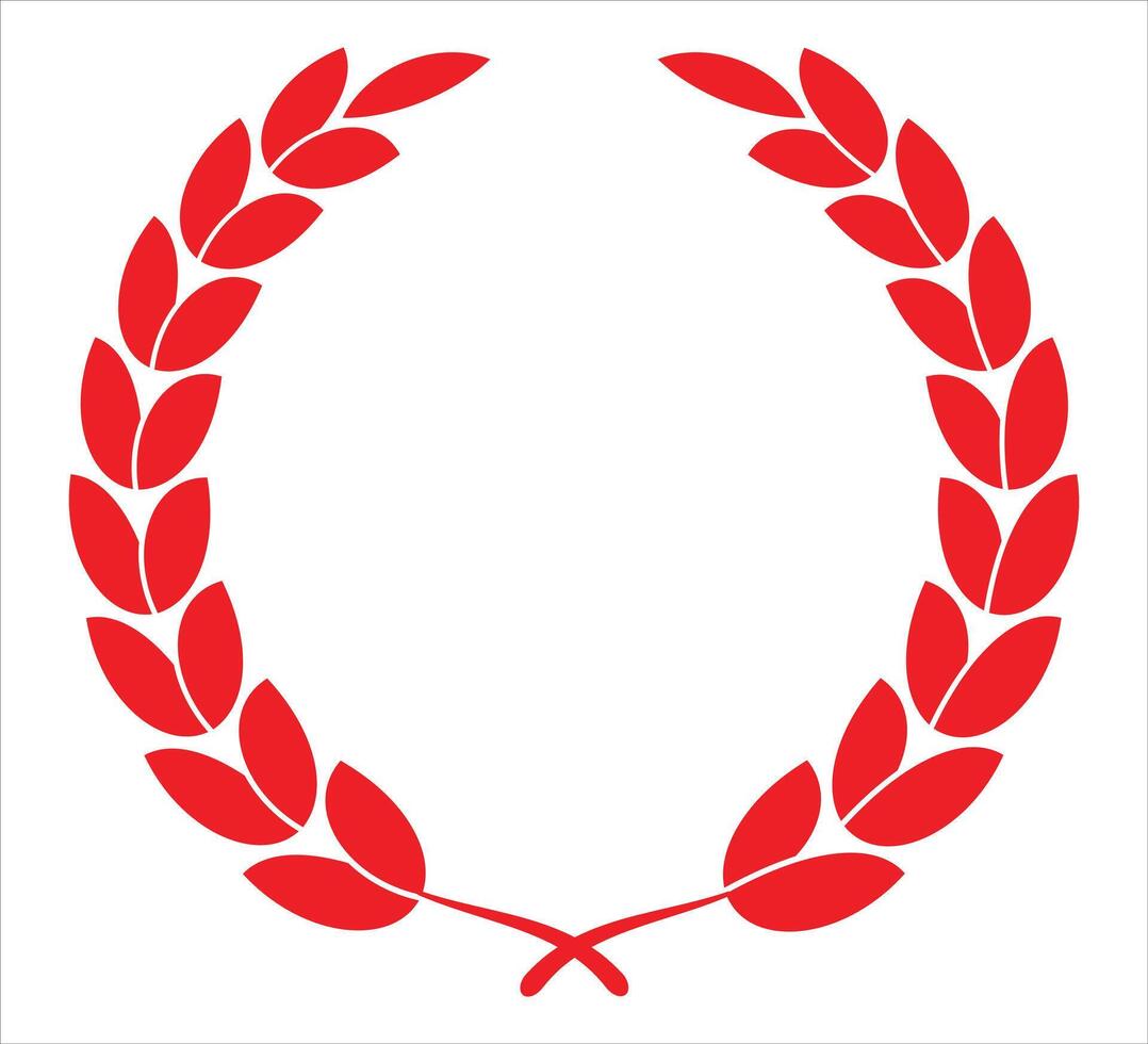 Red Laurel leaves icon on white background vector