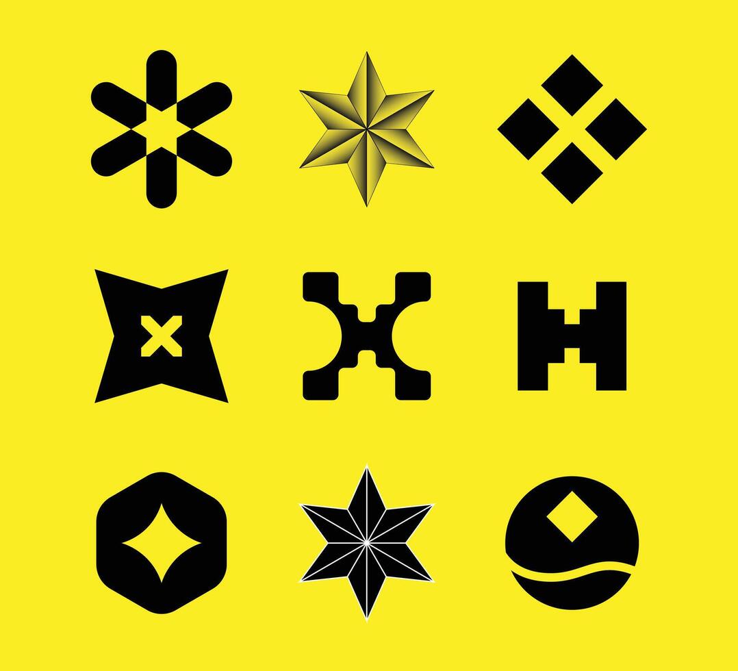 Black color eight shape collection vector