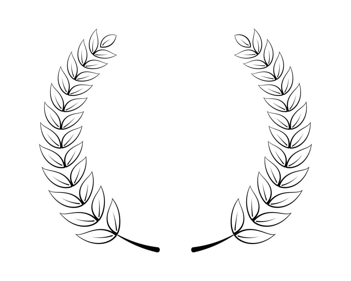 outline Laurel leaves icon on white background vector