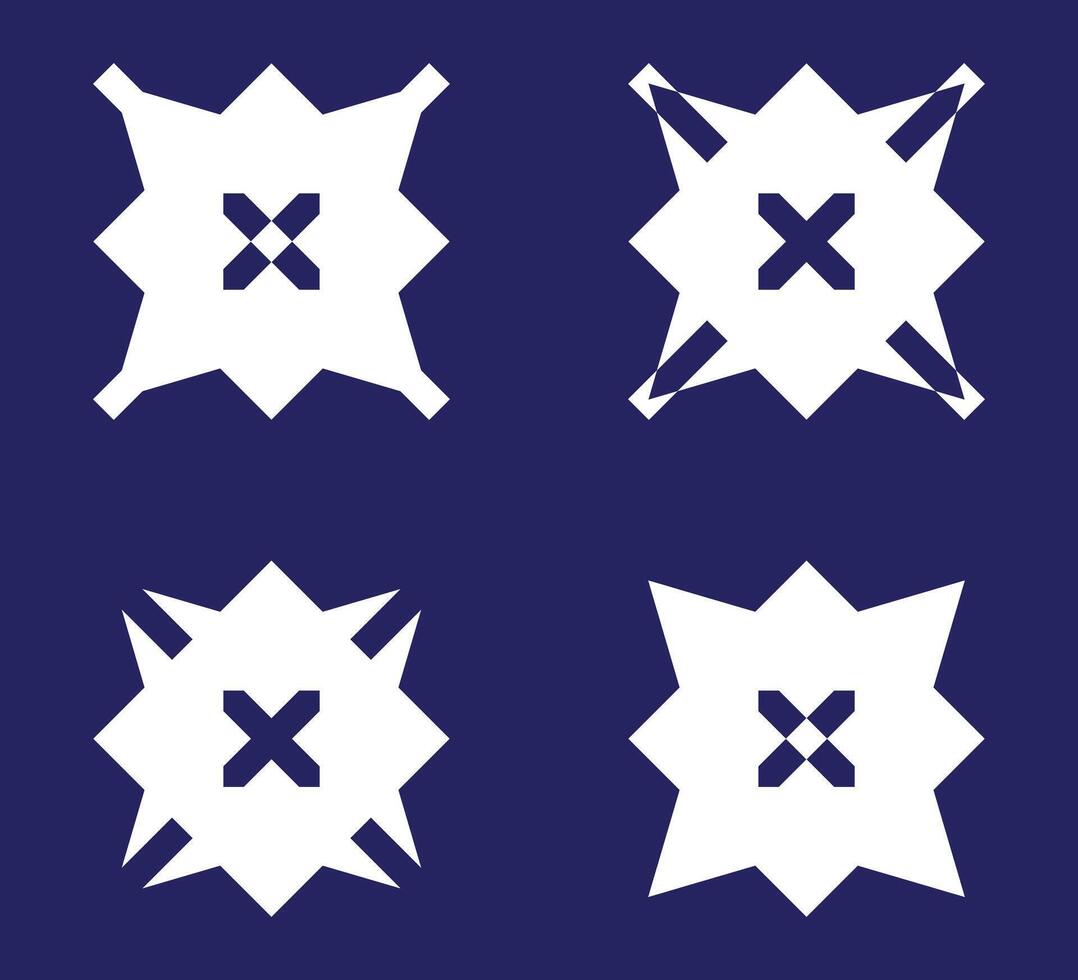 Four abstract shape design vector