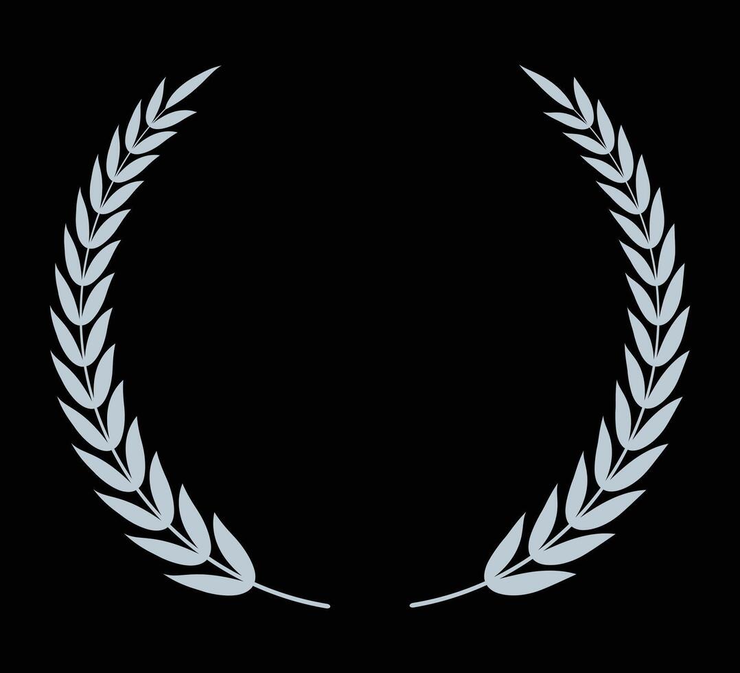 Light Laurel leaves logo design on Black background vector