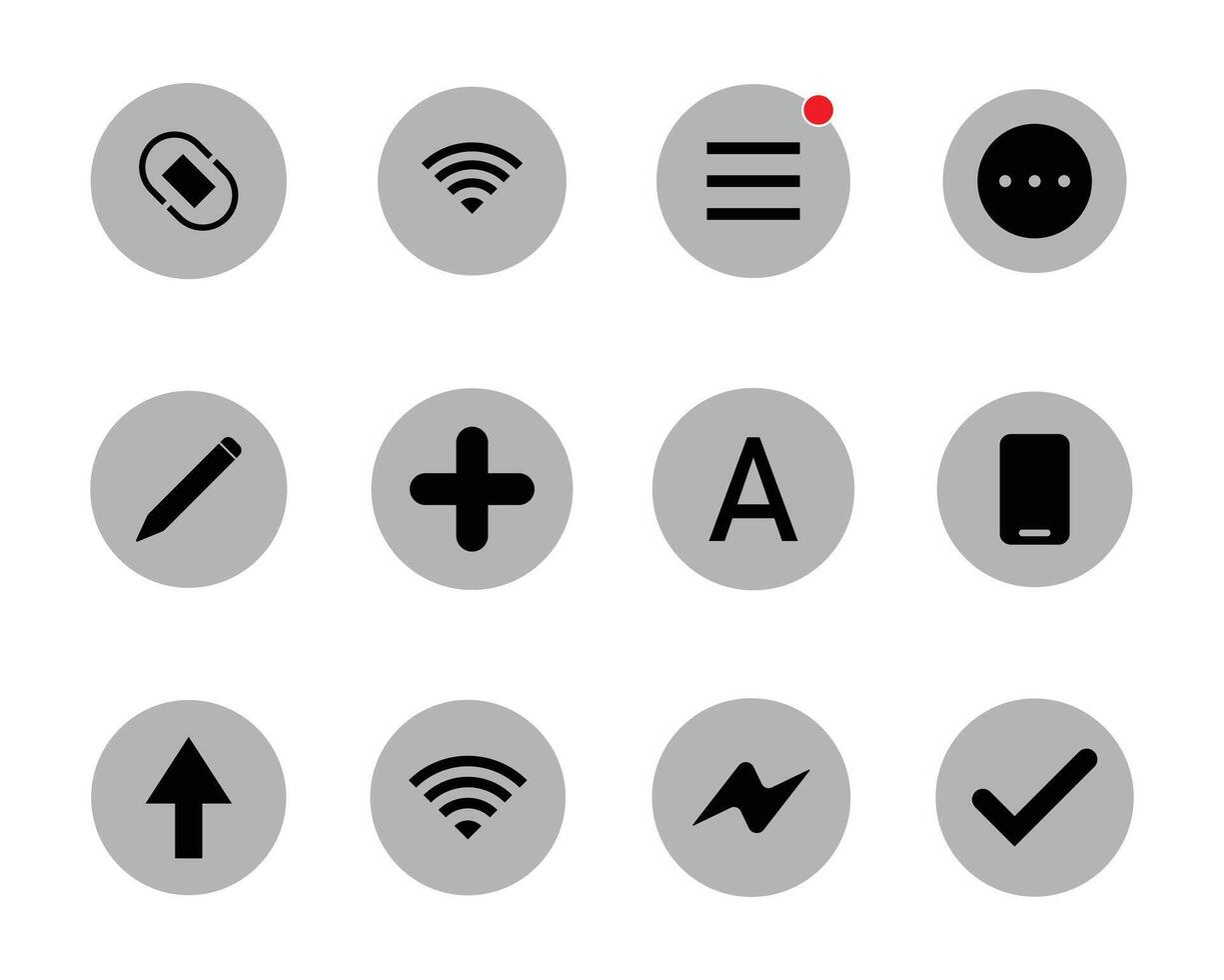 Messege and wifi icon with another icon vector