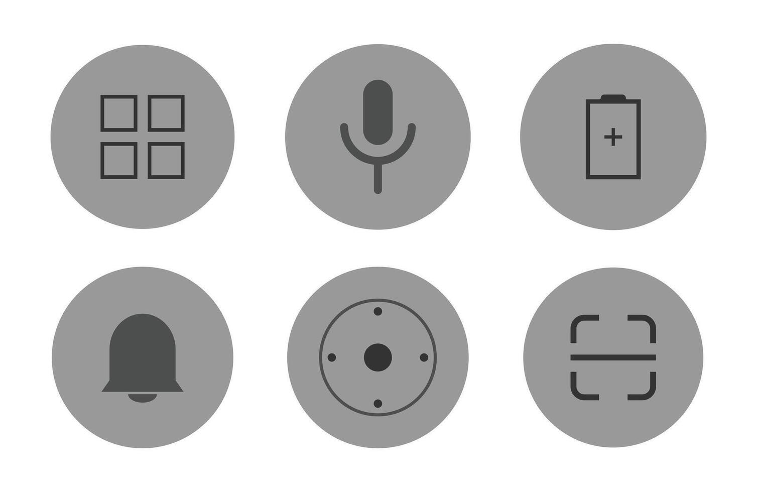 Microphone and Notifications icon collection vector