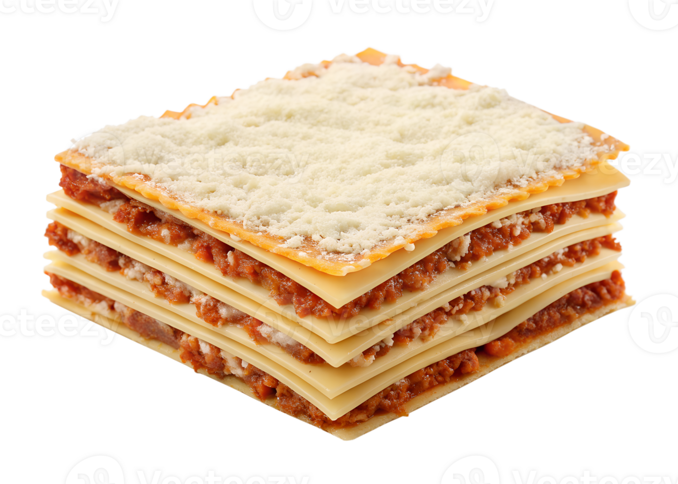 Delicious Layers of Homemade Lasagna with Meat Sauce and Parmesan Cheese png