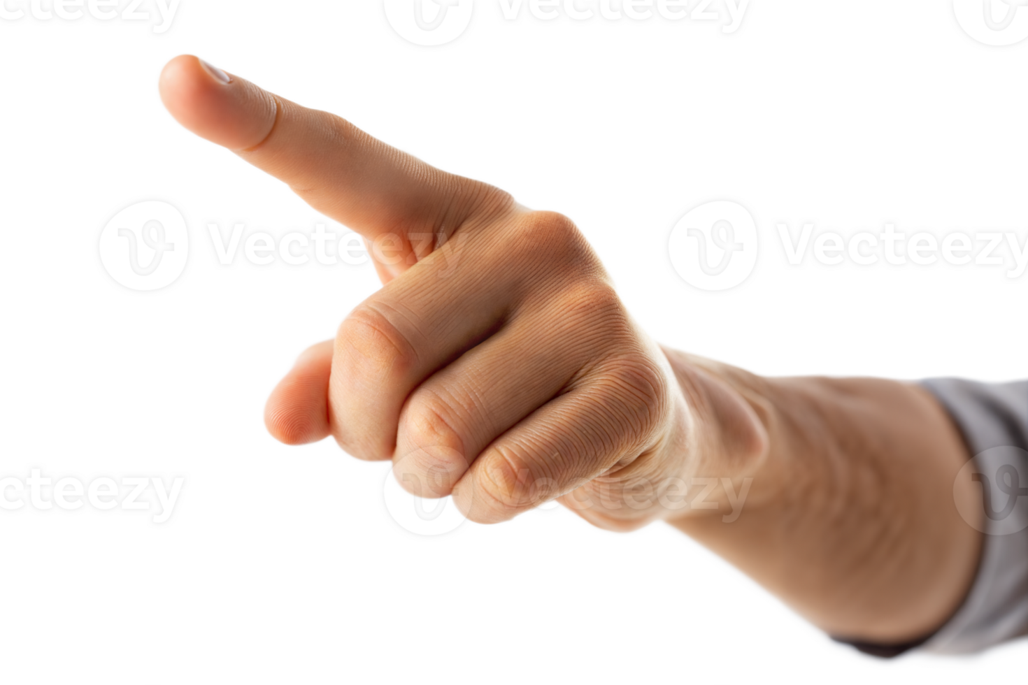 Closeup of a Person's Hand Pointing Index Finger Forward png