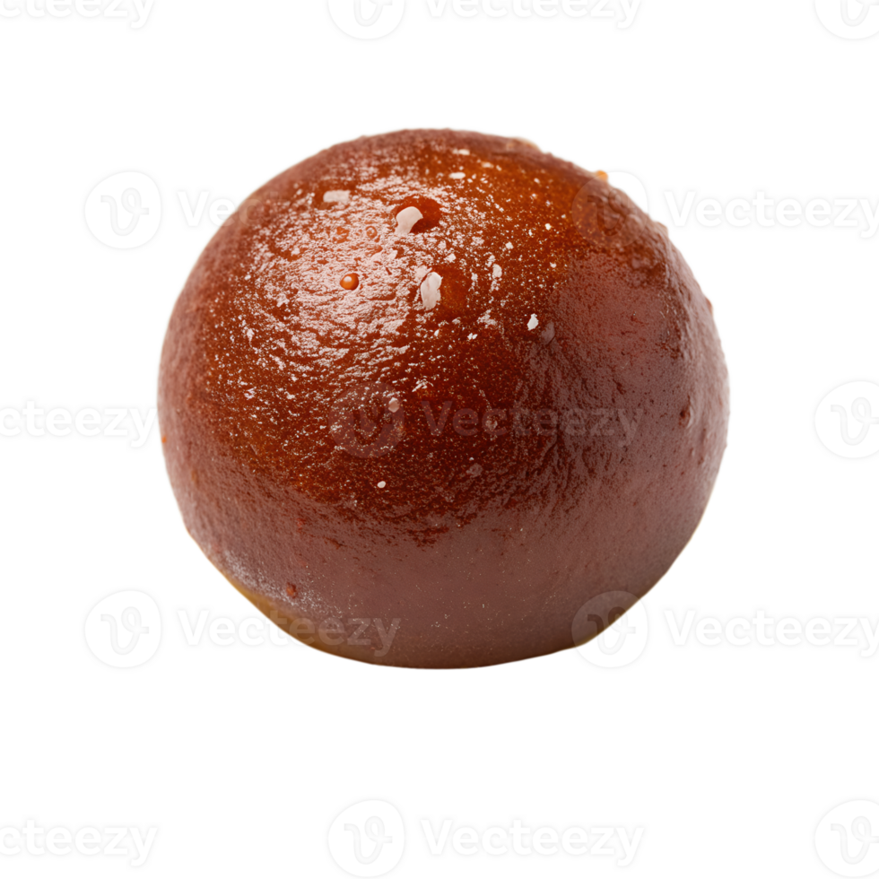 A Single Gulab Jamun Sweet Ball Close Up Image Showing Texture and Glaze png