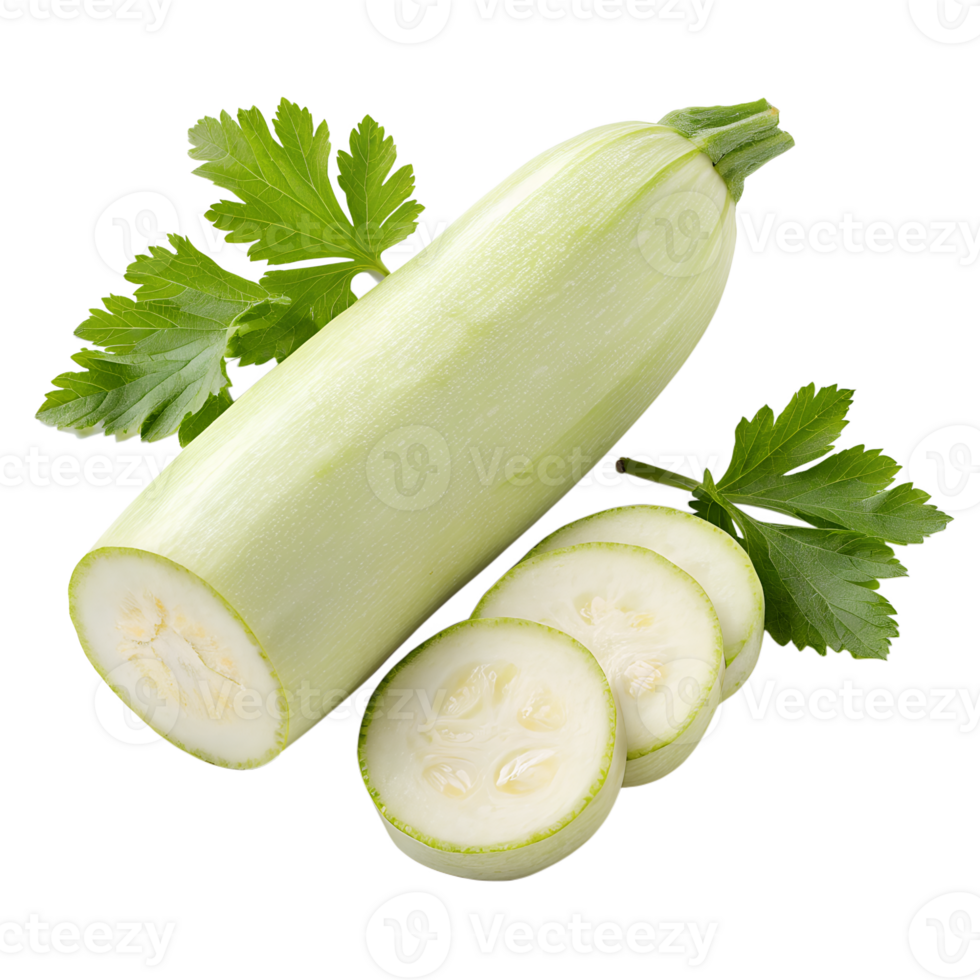 Fresh Green Zucchini with Parsley Garnish Ready to Cook Delicious Summer Vegetable png