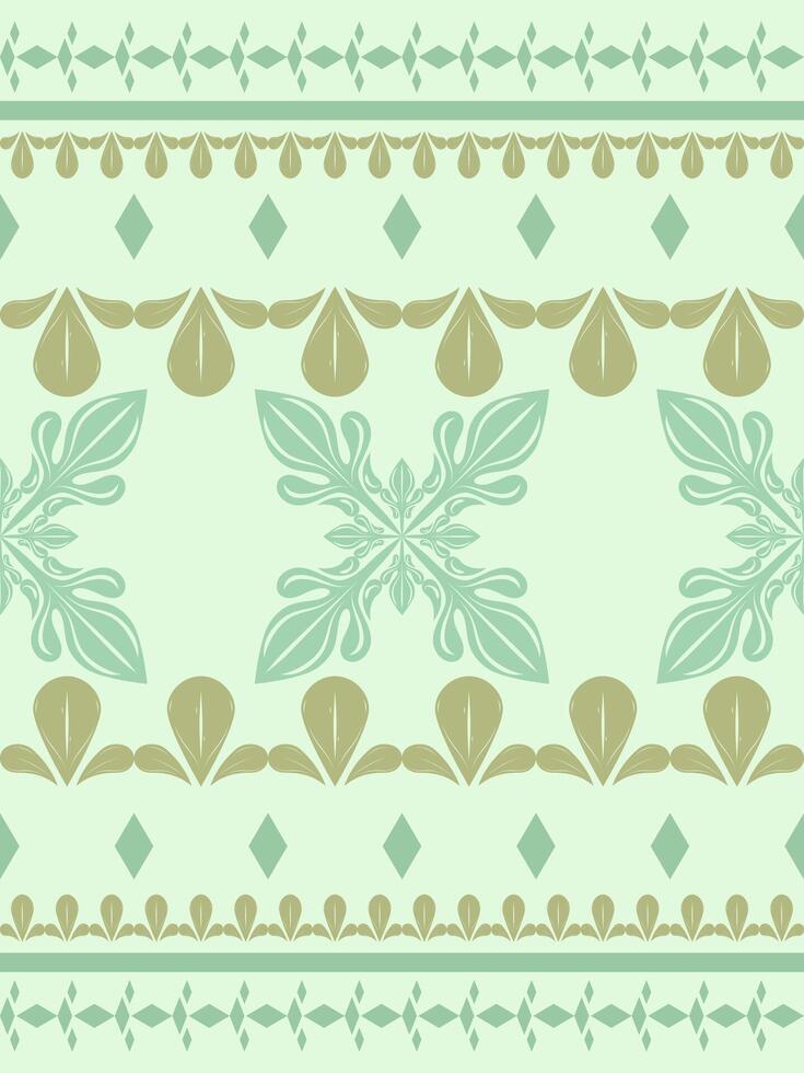 Ancient Elaborate Motif Greek Scroll Ornament Pattern with Gold Green Mint Decoration with Royal Geometric Stripe Border Design Elegance Ethnic Abstract Desert Oasis Imaginary for Wallpaper Embroidery vector