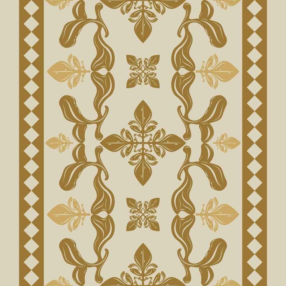 Elaborate Intricate Haute Couture Botanical Pattern Damask Baroque Victorian Style Border Pattern. Royal Classy Design with Scroll Ornament Twist Geometric Striped Rim for All Decoration Embroidery vector