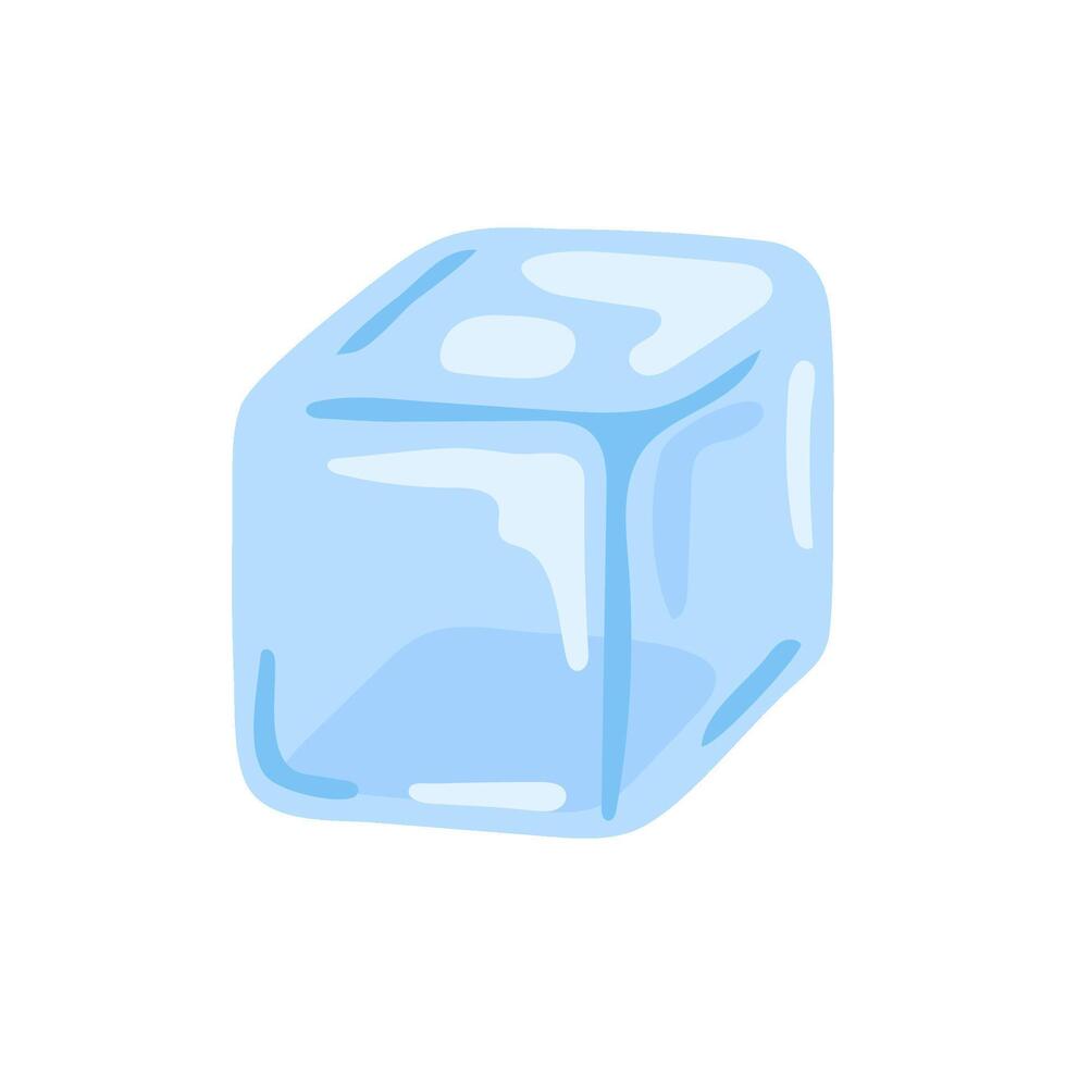 Ice cube, frozen water drink in block. Refreshing ice cube for drinking. Square ice cold temperature. illustration vector