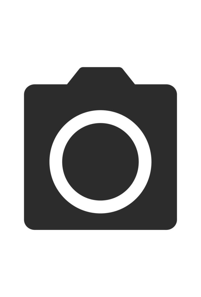 Simple camera icon. black graphic on white. Digital camera symbol. minimalist design vector