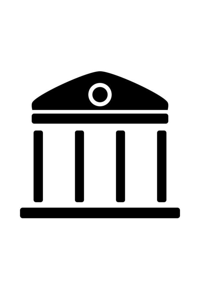 Classical building icon representing institution or government vector