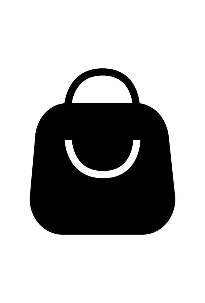 Black shopping bag icon. Simple e-commerce symbol. vector