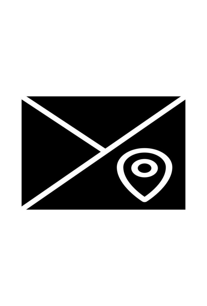 Envelope with location pin. Mail and map marker. Geolocated message icon vector