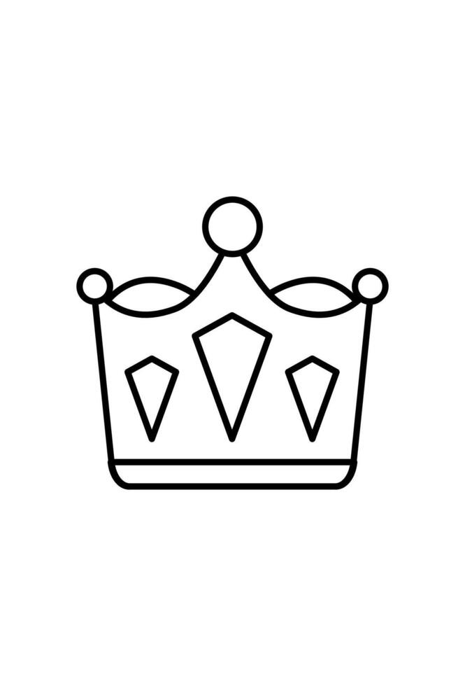 A simple crown icon, perfect for royalty themes. Outline drawing of a regal crown, elegant and classic vector