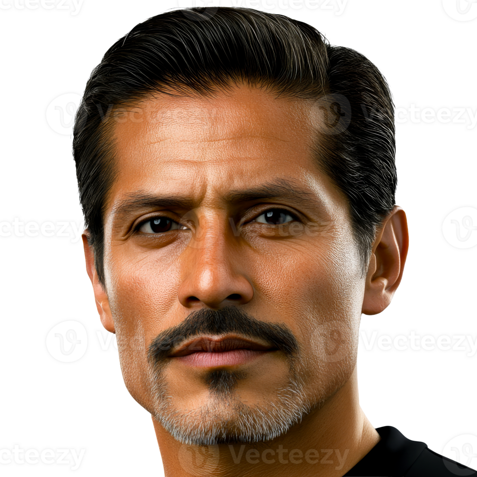 Hispanic Man Close-Up Portrait with Stare, Cut Out Transparent png
